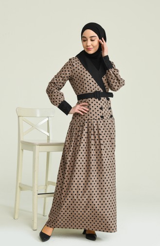 Nerz Hijab Kleider 10026-5.Vizon