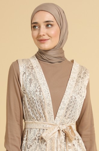 Beige Strickjacke 1459-03