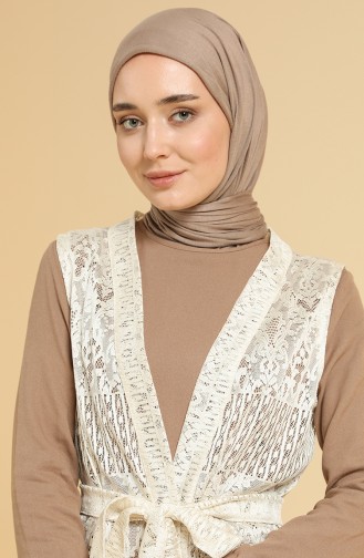 Cream Gilet 1459-04