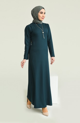 Robe avec Collier 4508-06 Vert emeraude 4508-06