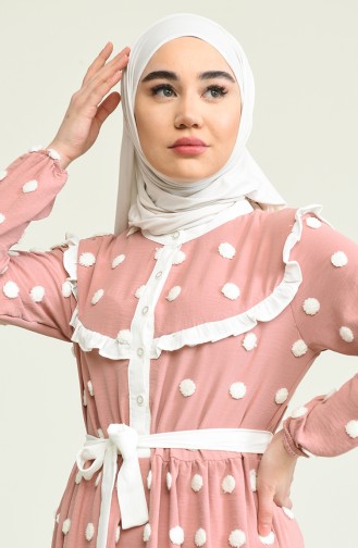 Beige-Rose Hijab Kleider 0852-05