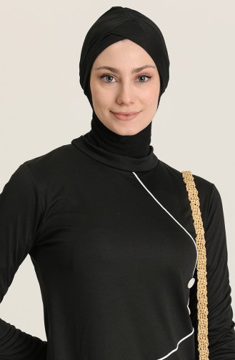 Maillot de Bain Hijab Noir 02107-01