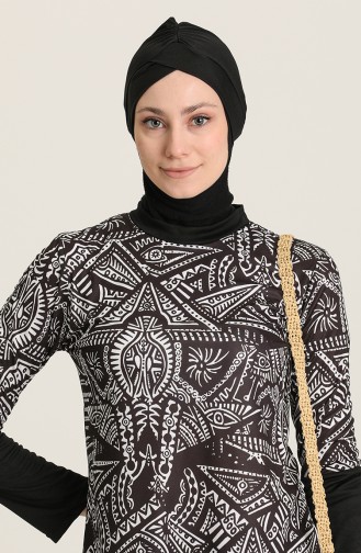 Maillot de Bain Hijab Noir 02121-01