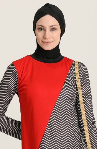 Maillot de Bain Hijab Rouge 02102-02