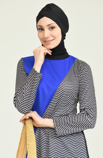 Blau Hijab Badeanzug 02102-01