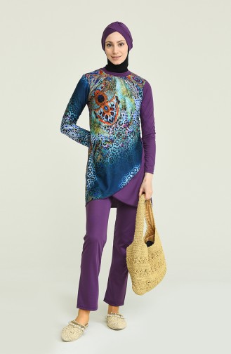 Purple Swimsuit Hijab 02101-01
