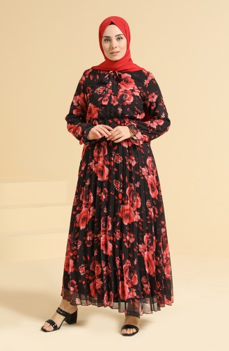 Schwarz Hijab Kleider 4011-02