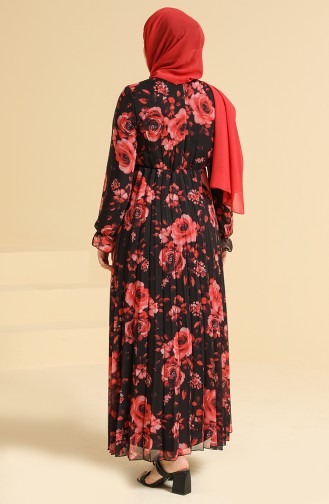 Schwarz Hijab Kleider 4011-02
