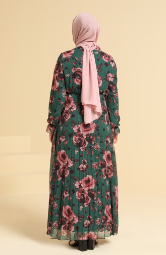 Smaragdgrün Hijab Kleider 4011-01