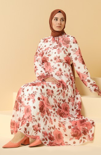 Powder Hijab Dress 4011-08