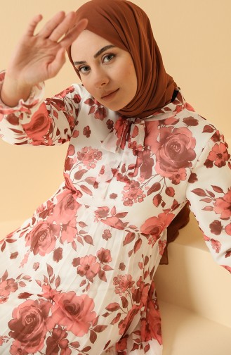 Powder Hijab Dress 4011-08