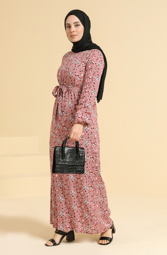 Robe Hijab Rose Pâle 0095A-02