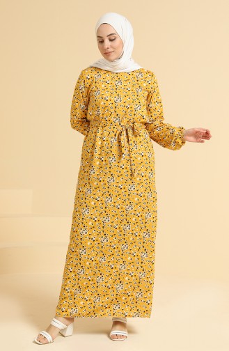 Mustard Hijab Dress 0095A-03