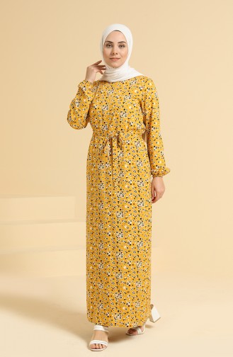 Mustard Hijab Dress 0095A-03