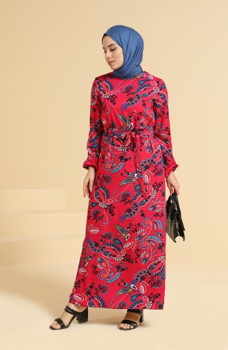 Fuchsia Hijab Kleider 0095B-01