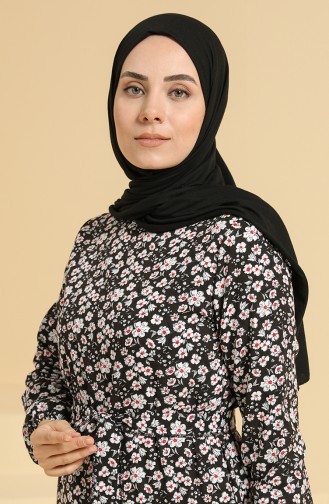 Schwarz Hijab Kleider 0095E-01