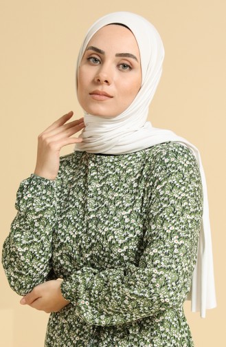 Grün Hijab Kleider 0096A-01