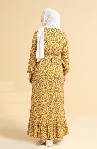 Senf Hijab Kleider 0096A-04