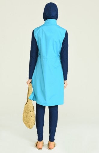 Maillot de Bain Hijab Turquoise 0177-03