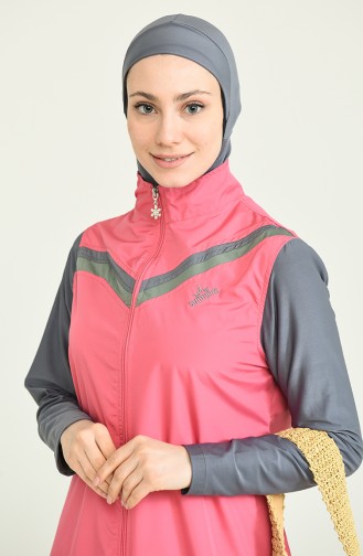 Beige-Rose Hijab Badeanzug 0177-04
