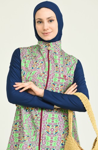 Grün Hijab Badeanzug 2208B-01