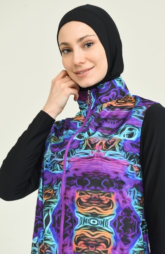 Lila Hijab Badeanzug 2208D-01