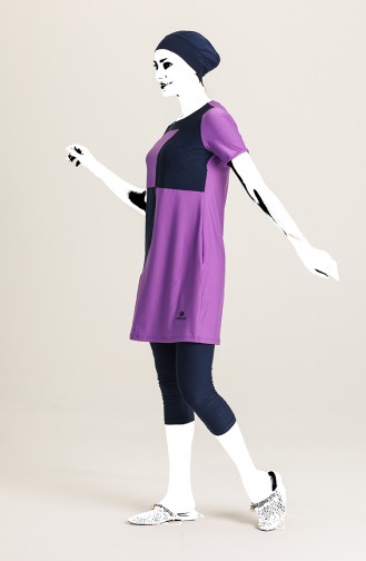 Purple Modest Swimwear 2309-01
