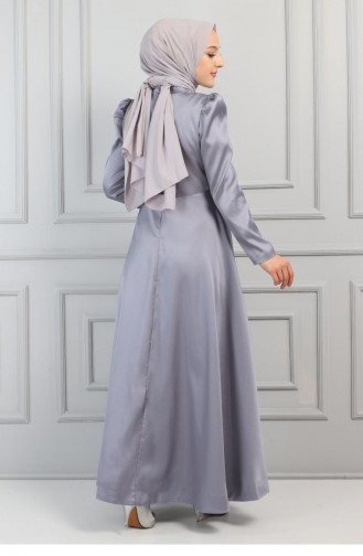 Gray Hijab Evening Dress 11501.Gri