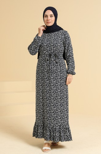 Dunkelblau Hijab Kleider 0096A-02