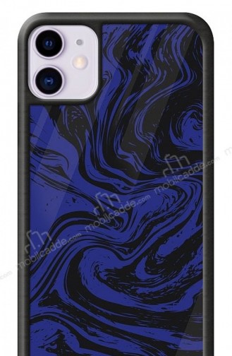Dafoni Glossy İphone 11 Navy Blue Marble Kılıf