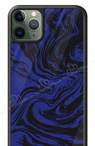 Dafoni Glossy İphone 11 Pro Max Navy Blue Marble Kılıf