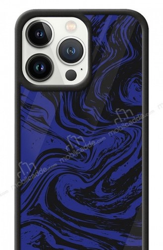 Dafoni Glossy İphone 13 Pro Navy Blue Marble Kılıf