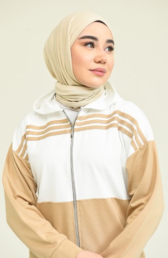 Hooded Two Piece Tracksuit Set 1016-08 Light wheat 1016-08