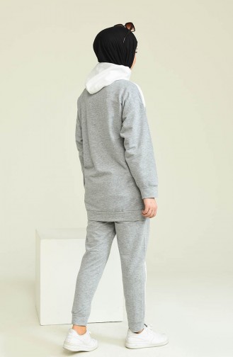 Hooded Two Piece Tracksuit Set 1016-11 Gray 1016-11