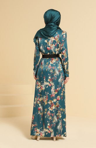 Petrol Hijab Dress 61536-01