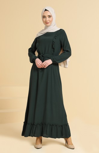 Robe Hijab Vert emeraude 1753-05