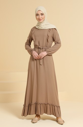 Hell-Nerz farbe Hijab Kleider 1753-06
