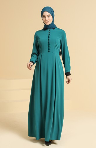 Emerald Green Hijab Dress 2560-01