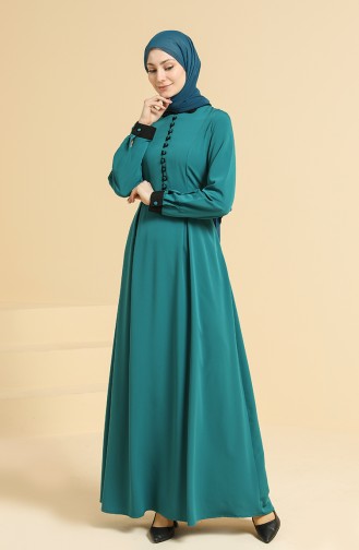 Emerald Green Hijab Dress 2560-01