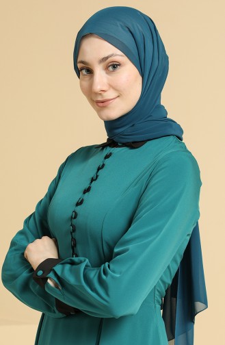 Robe Hijab Vert emeraude 2560-01