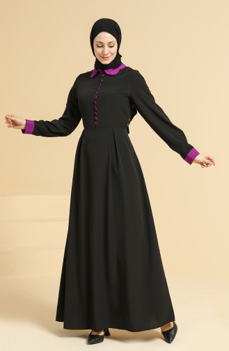 Kleid mit Knopfleiste 2560-02 Schwarz 2560-02