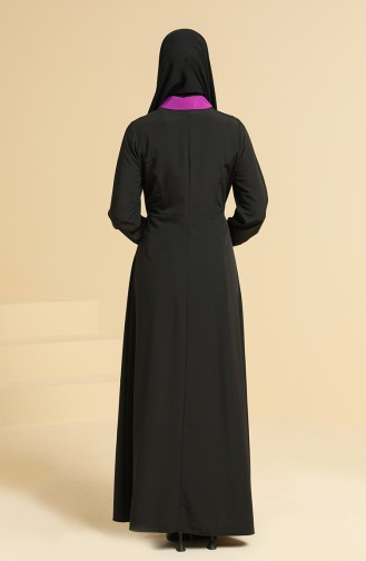 Schwarz Hijab Kleider 2560-02