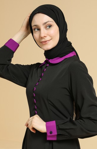 Schwarz Hijab Kleider 2560-02