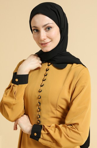 Mustard Hijab Dress 2560-03