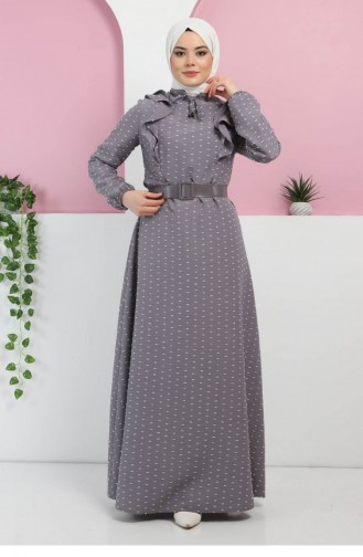 Gray İslamitische Jurk 10041.Gri