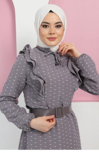 Gray İslamitische Jurk 10041.Gri