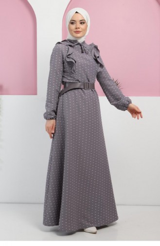 Gray İslamitische Jurk 10041.Gri