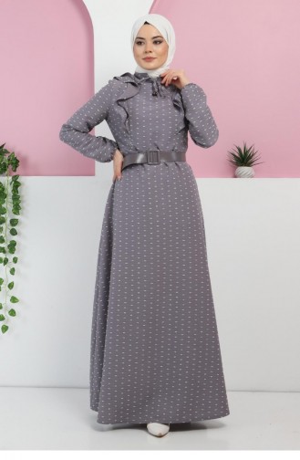 Gray İslamitische Jurk 10041.Gri