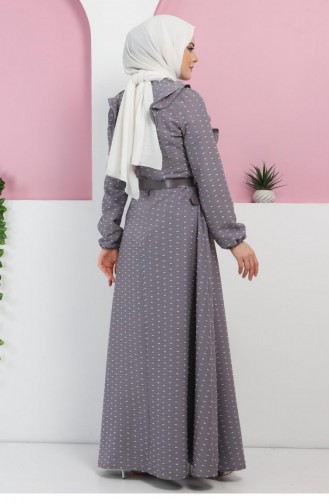 Gray İslamitische Jurk 10041.Gri
