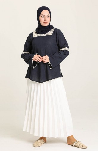 Navy Blue Blouse 0017-05